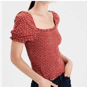 American Eagle - Smocked Top Puff Sleeves - Size M